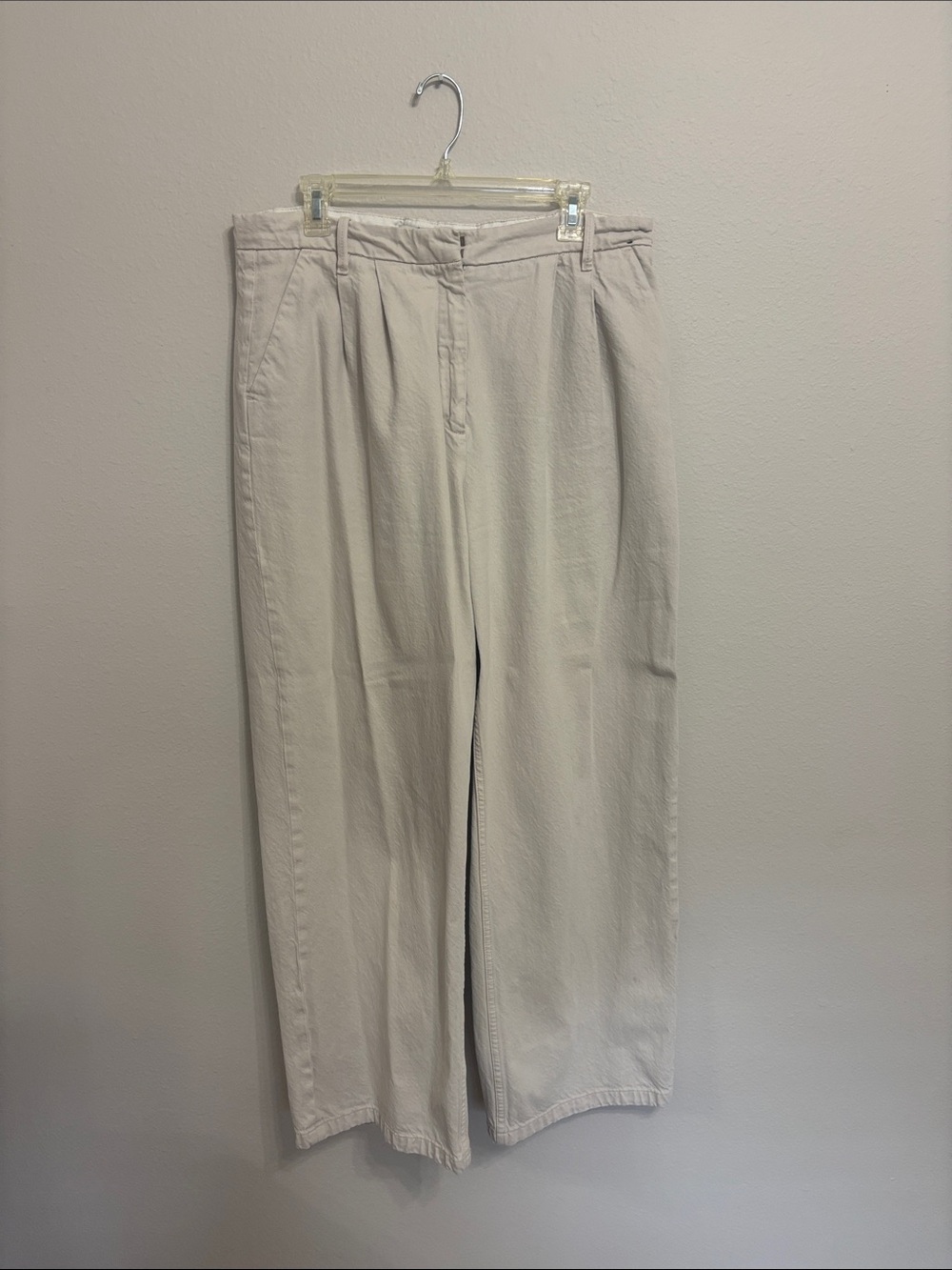 Abercrombie & Fitch Cream Wide-Leg Trousers